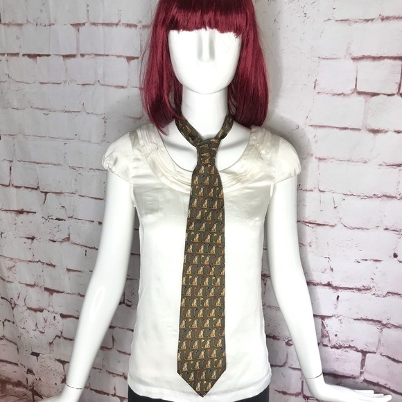 Vintage Golf Tiger Tie BROOKS BROTHERS MAKER 100% Silk Tie - Picture 3 of 9